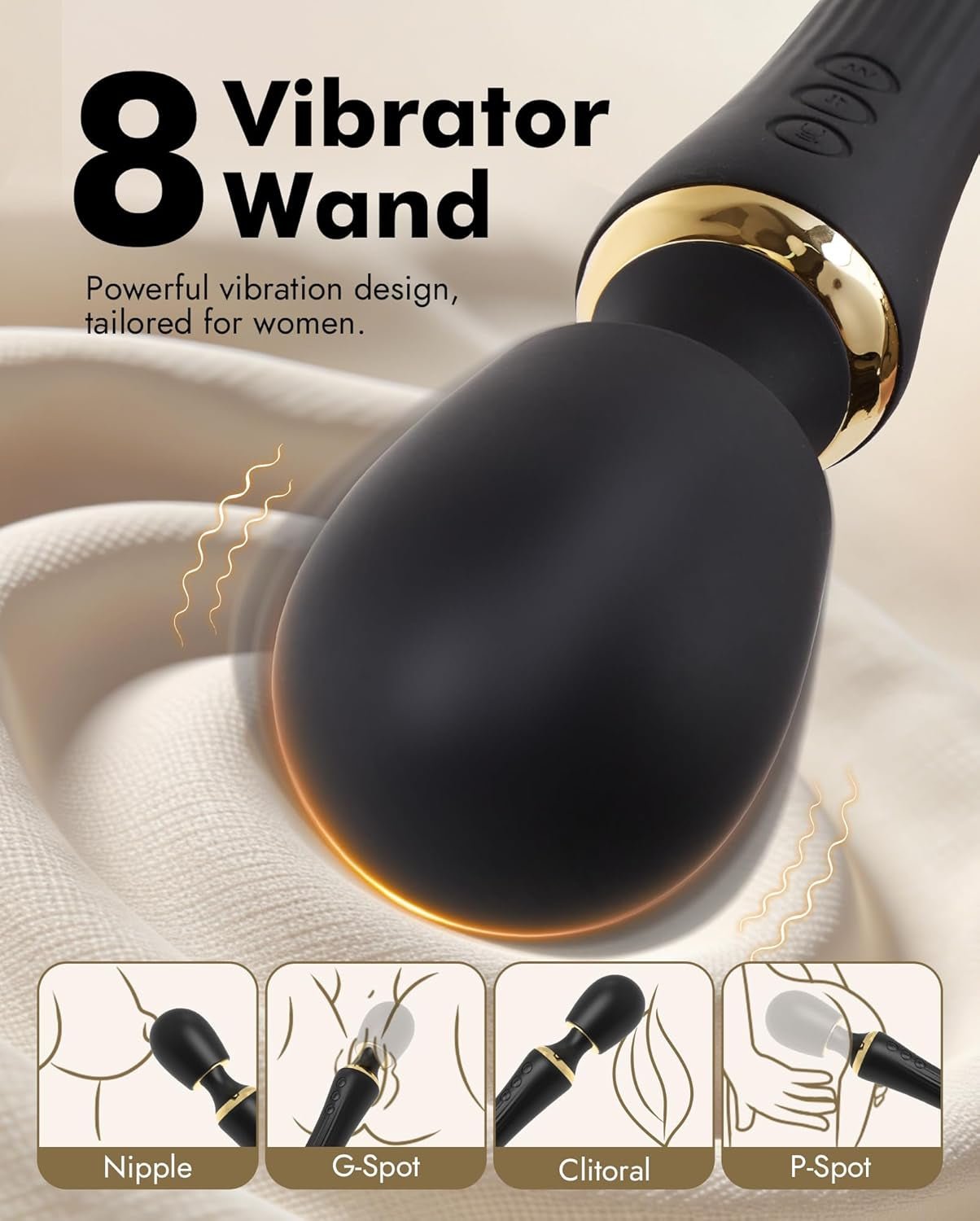 Vibrador de varita de empuje con control por aplicación y doble motor DualNova