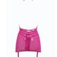 Vestido de liga de malla transparente y tanga abierta Allure Savannah rosa fuerte L/XL
