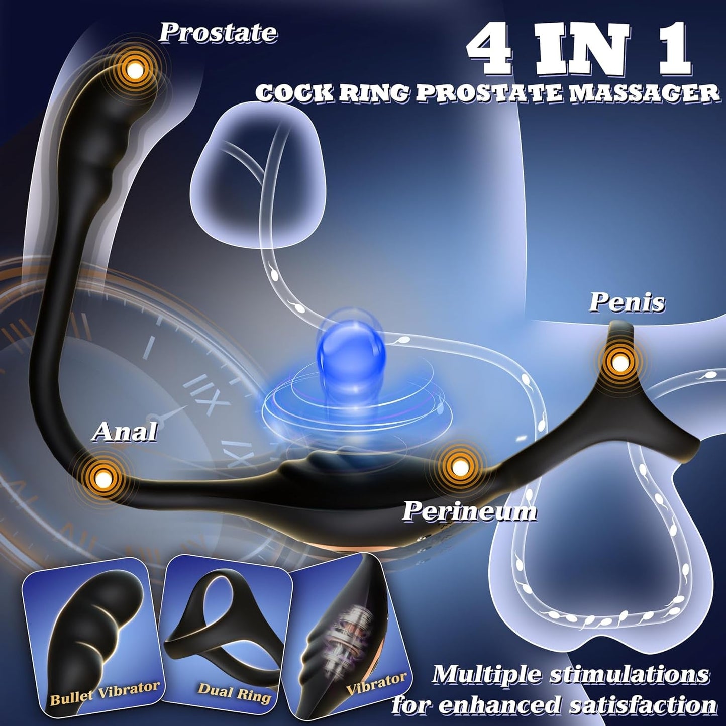 Anneau vibrant CorePulse pour massage de la prostate 10 vitesses