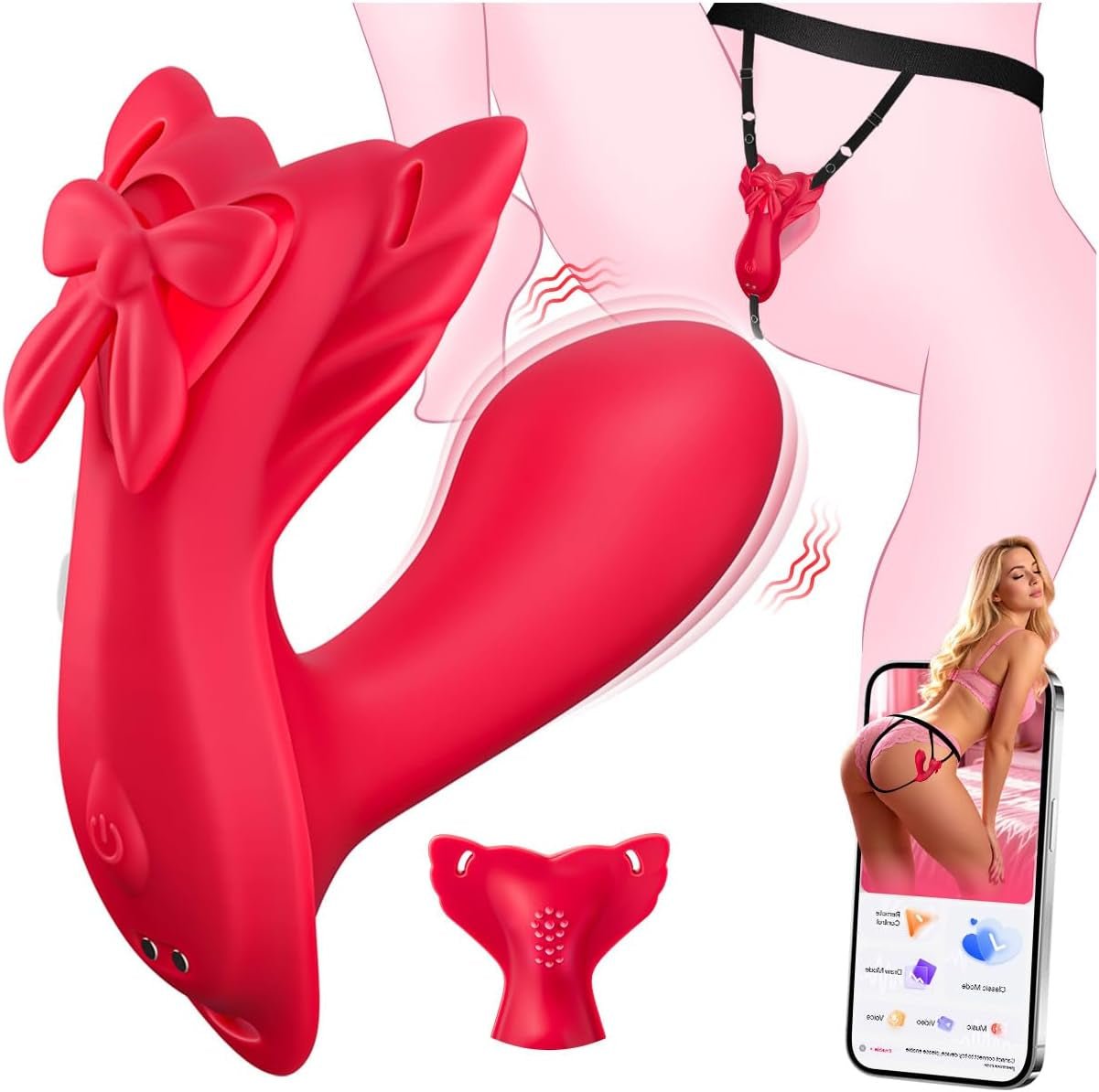 Vibrador bragas control remoto ShadowSync APP con dildo de punto G