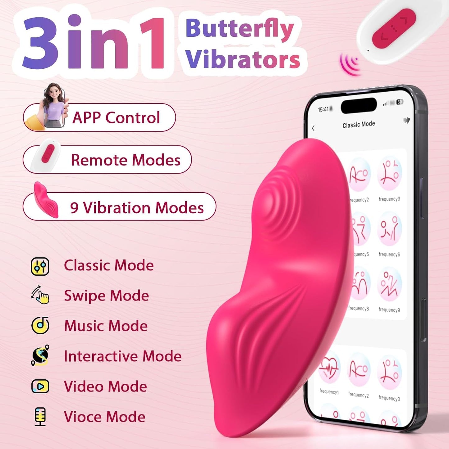 ButterflyRose APP Culotte Vibrante Papillon 9 Modes
