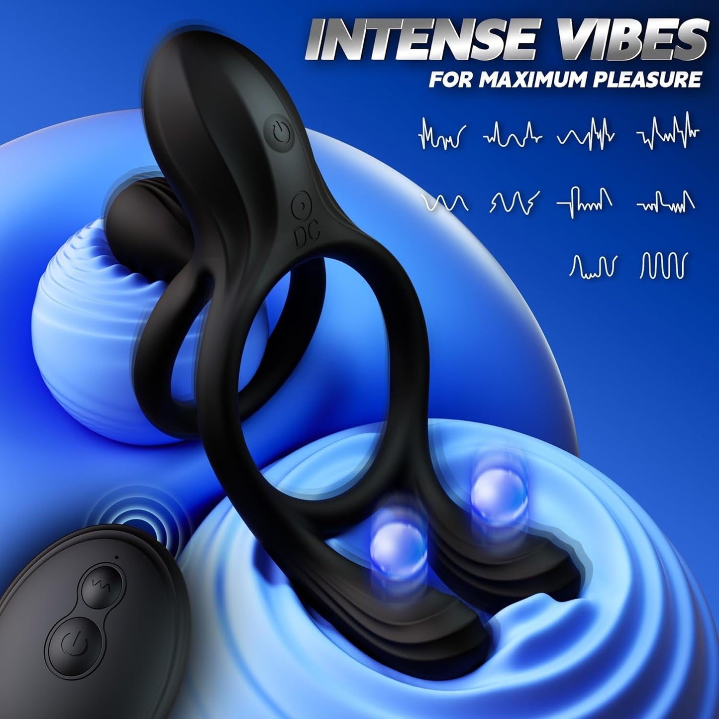 Anillo para el pene de 3 motores TriPulseX, estimulador de clítoris y perineo con control remoto