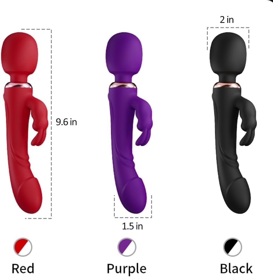 ObsidianWave Rabbit Wand Vibrator 10 Modes Waterproof Silicone