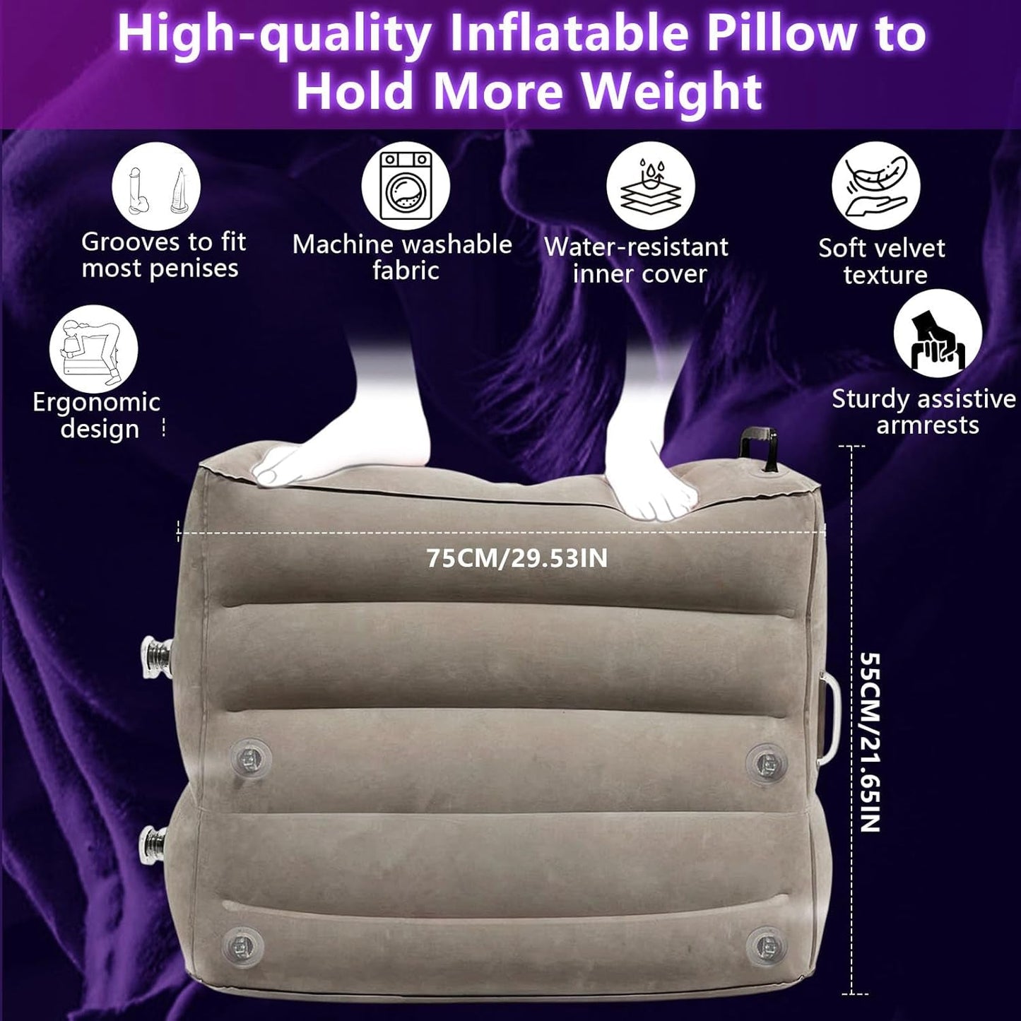 MaxLift Inflatable Mount Pillow with Cuffs & Bands Set