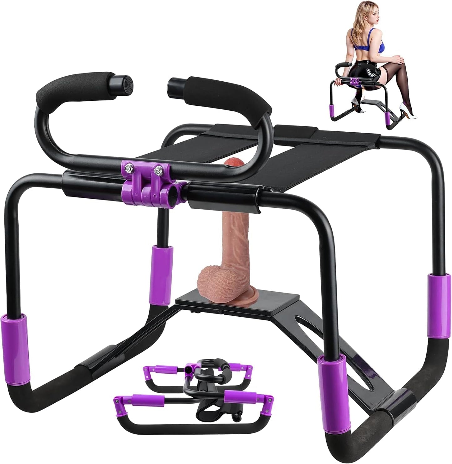 Sillón de sexo ajustable RotateFlex con soporte para dildo