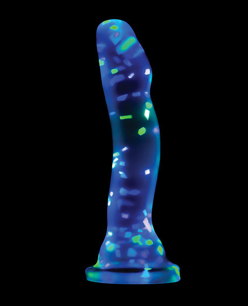 Neo Elite Hanky Panky Dildo Confeti de 7" que Brilla en la Oscuridad