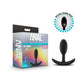 Aventuras Anales Tapón Vibrador Delgado de Silicona Platino Pequeño - Negro