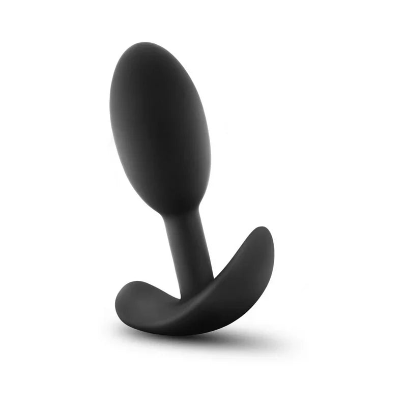Aventuras Anales Tapón Vibrador Delgado de Silicona Platino Pequeño - Negro