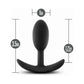 Aventuras Anales Tapón Vibrador Delgado de Silicona Platino Pequeño - Negro