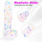 CrystalTone 7.6” Confetti Silicone Dildo Suction Cup Beginner