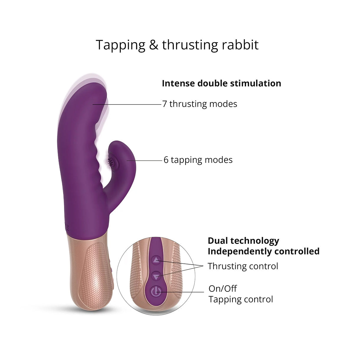 Vibrador Sassy Bunny Love to Love - Lluvia púrpura