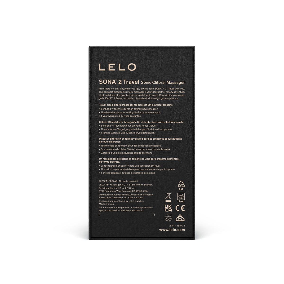 LELO Sona 2 Stimulateur Clitoridien de Voyage - Rose