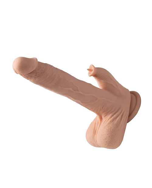 Colter Dildo de Empuje y Lameclítoris de 8.5" - Marfil