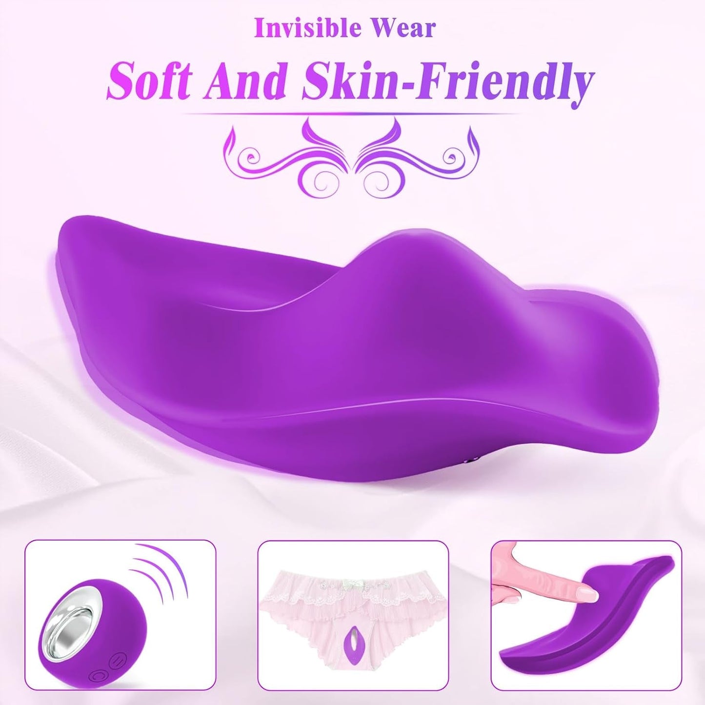 Vibrador de bragas WhisperRose portátil a distancia 12 modos