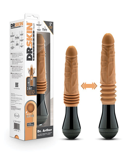 Dr. Arthur Consolador Vibrador Giratorio Penetrante de 10.5" - Marrón claro