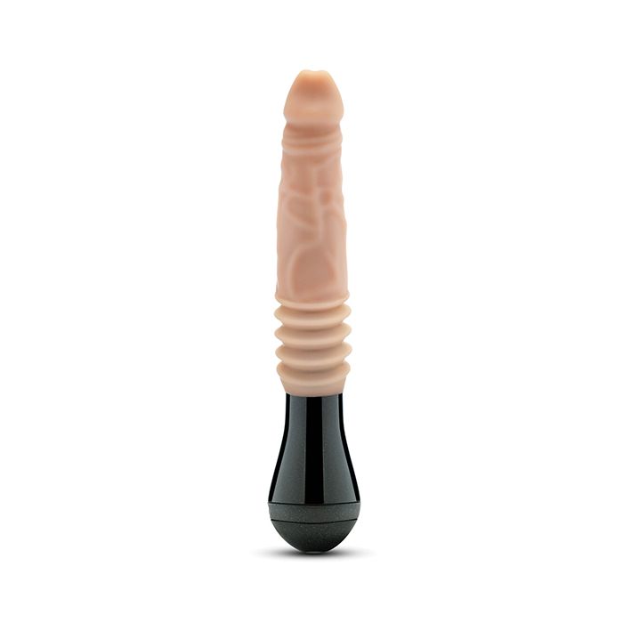 Dr. Knight Vibrador y Dildo Giratorio con Empuje de 10.5" - Beige
