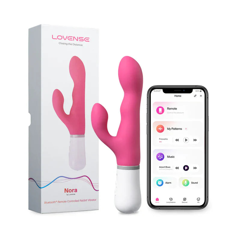 Vibrador conejito giratorio Lovense Nora - Rosa