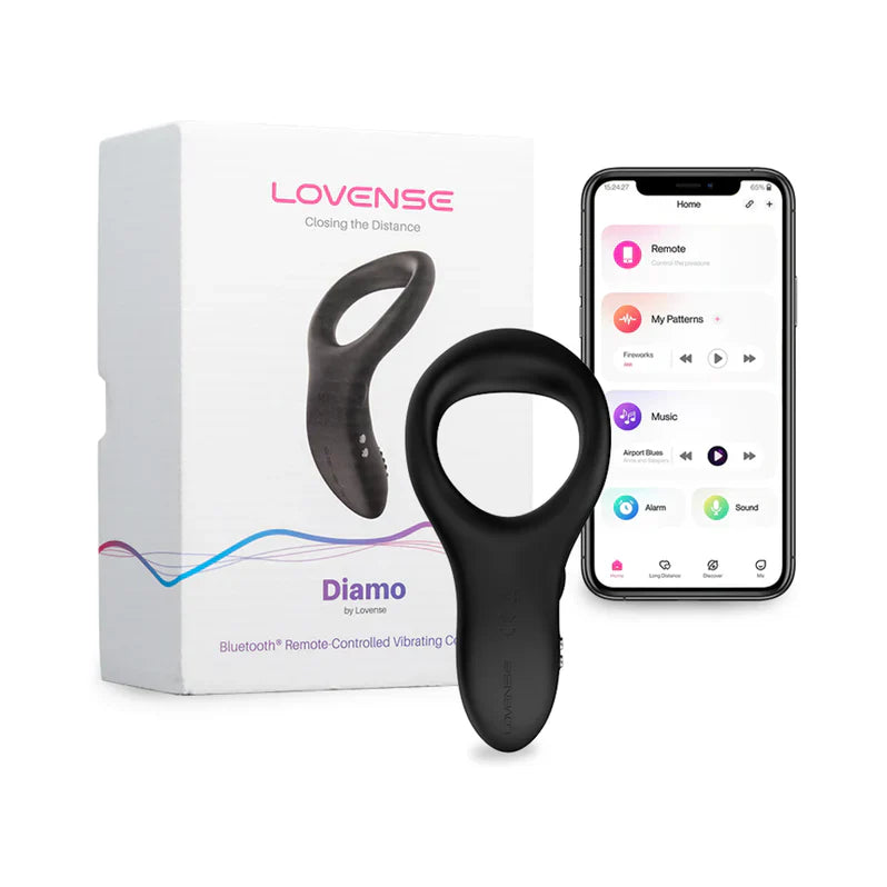 Anillo vibrador para pene Lovense Diamo - Negro