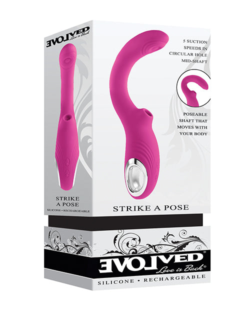 Vibrador Strike A Pose de succión y punto G - Rosa