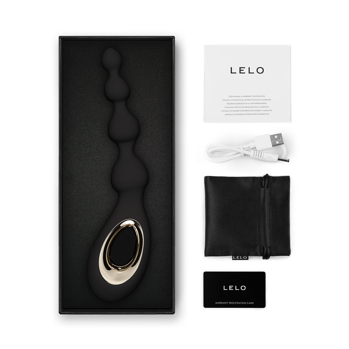 LELO Soraya Cuentas Anales Vibratorias - Negro