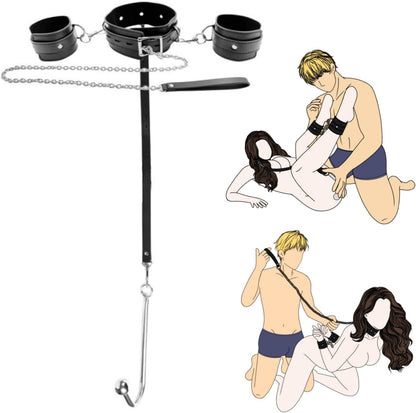 Kit de bondage con gancho anal CommandHook con collar y puños