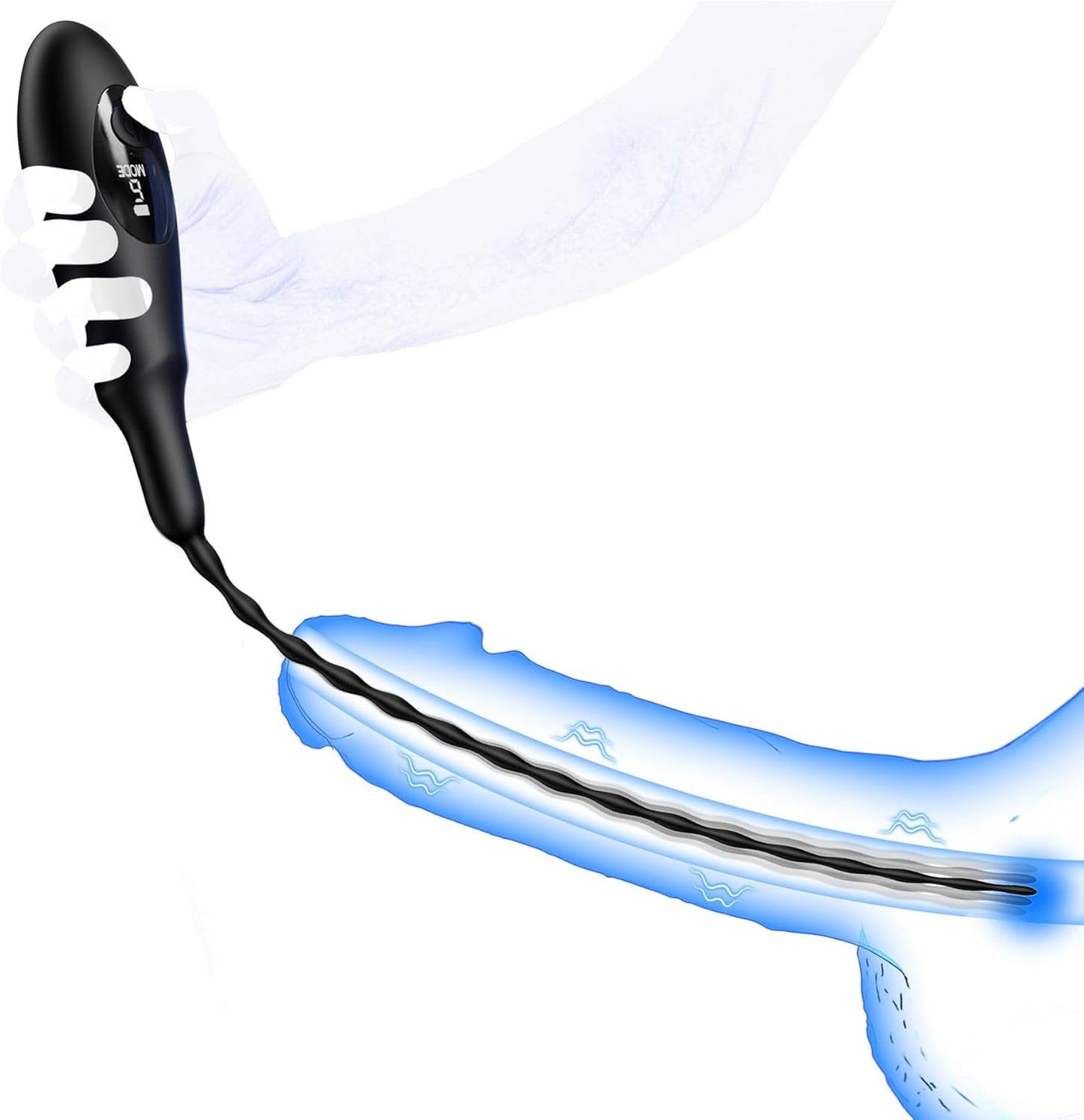 Sonda uretral vibratoria PulseSound con tapón para pene