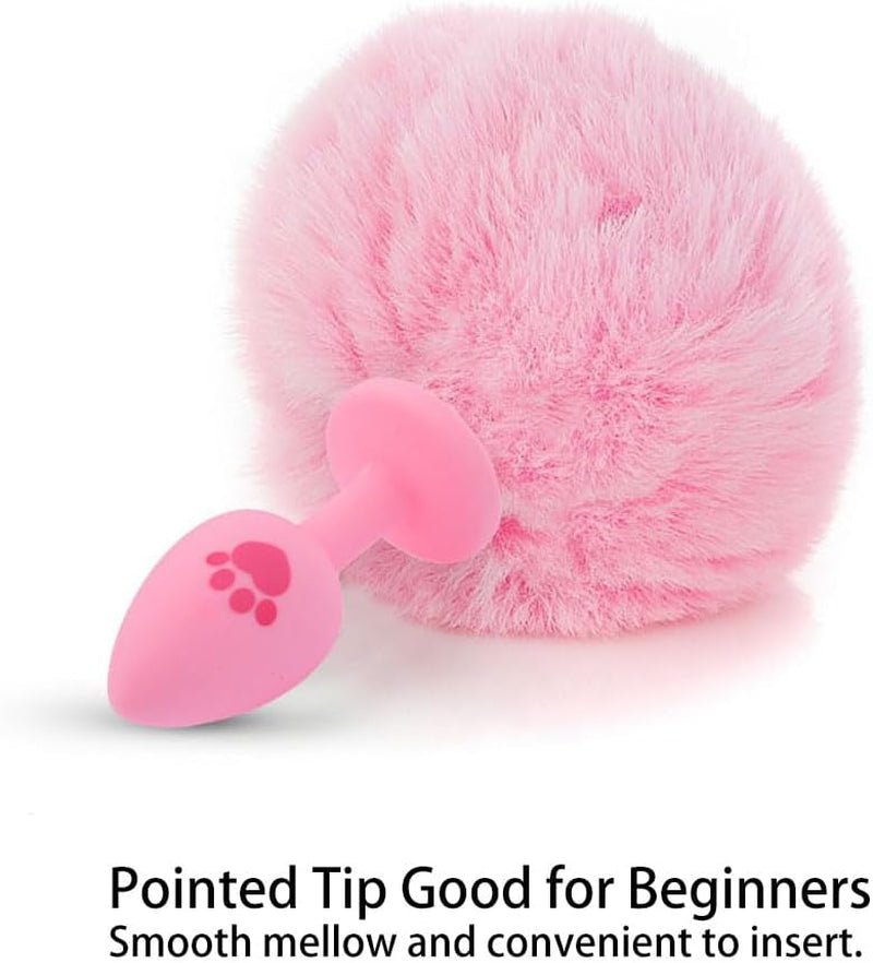 BlushBunny Tapón Anal de Silicona con Cola de Conejo Rosa