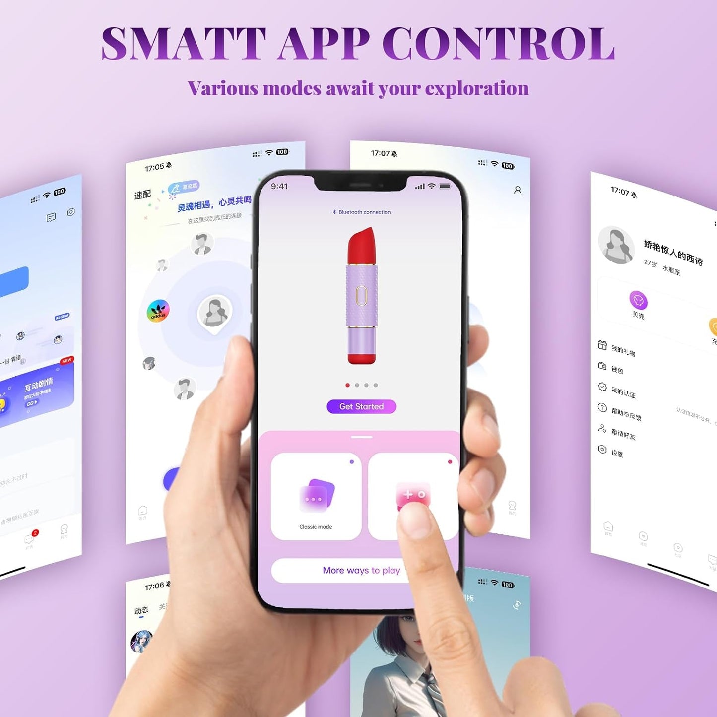 LuxeLip Lápiz Labial Vibrador Bala Chupador de Clítoris 2 en 1