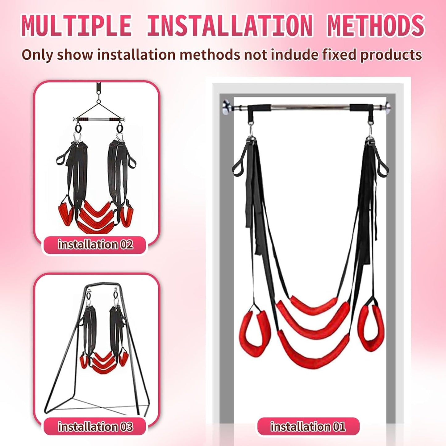 Columpio sexual de puerta ajustable LunarisX con arnés de soporte de 300 lb