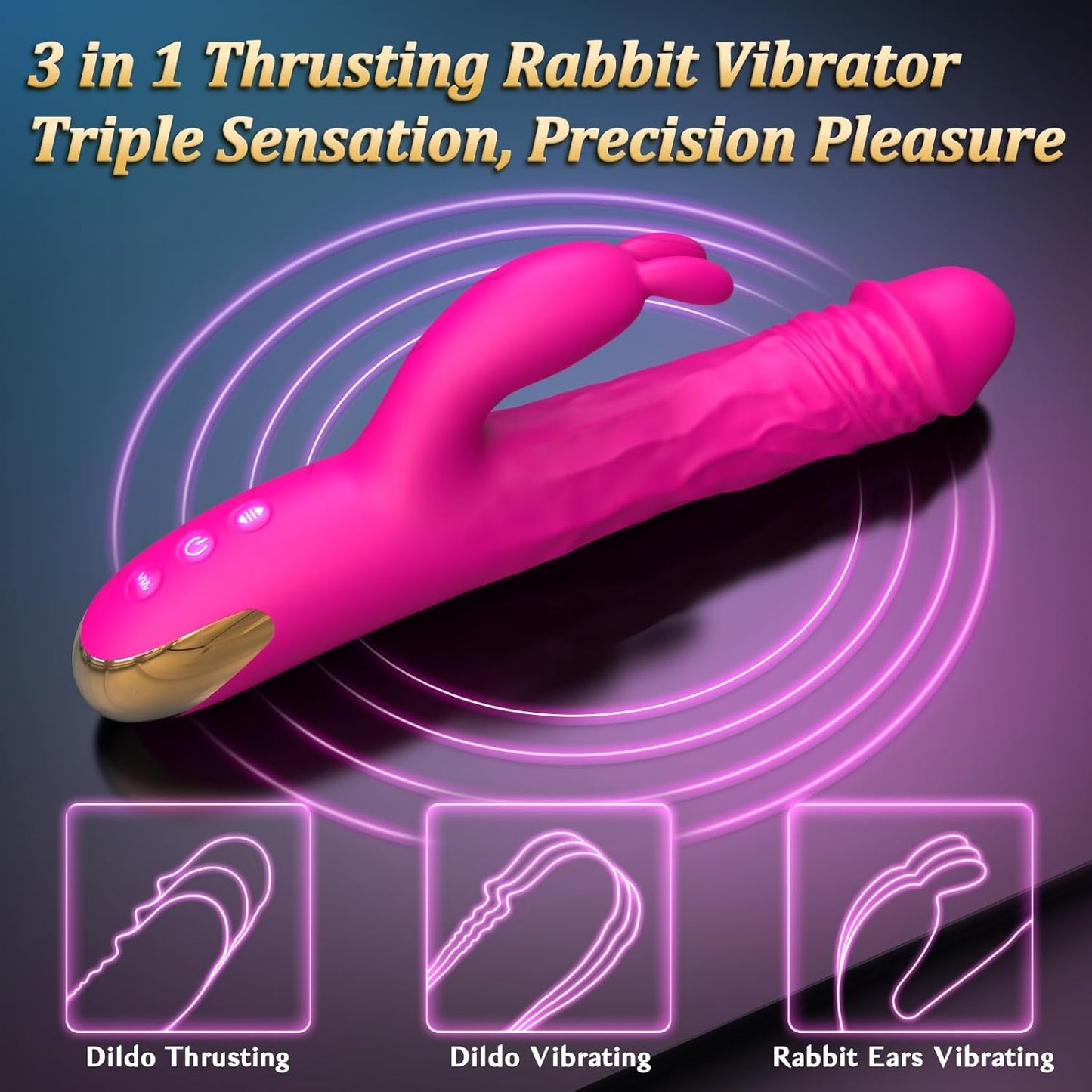 BlushCore Vibrador de conejo con empuje 5 velocidades de empuje 10 modos Impermeable