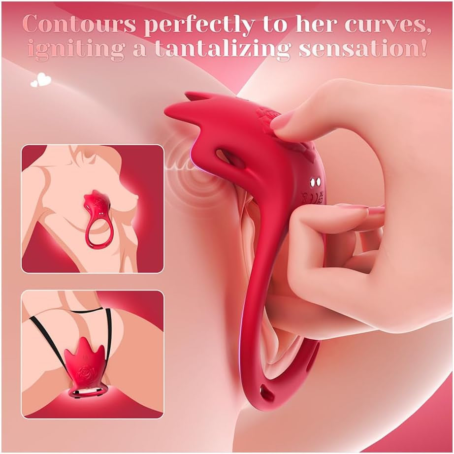 PetalDrive Rose Cock Ring Clit Stimulator App Control