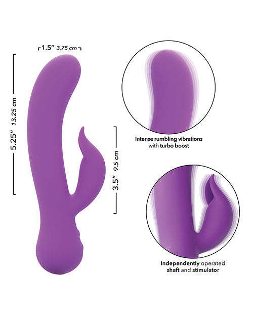 Primer Vibrador de Conejo Recargable Pleaser - Morado