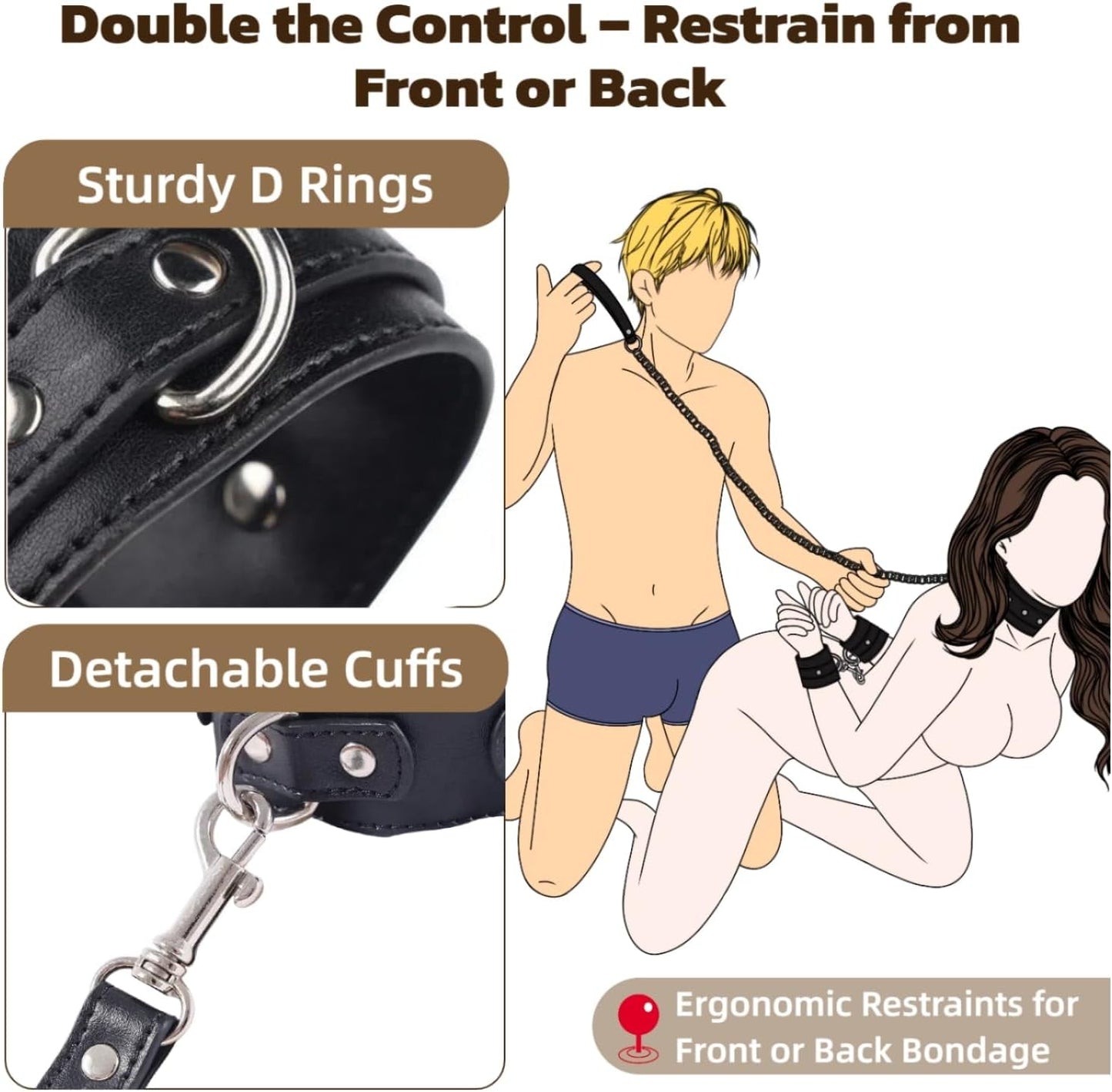 Kit de bondage con gancho anal CommandHook con collar y puños