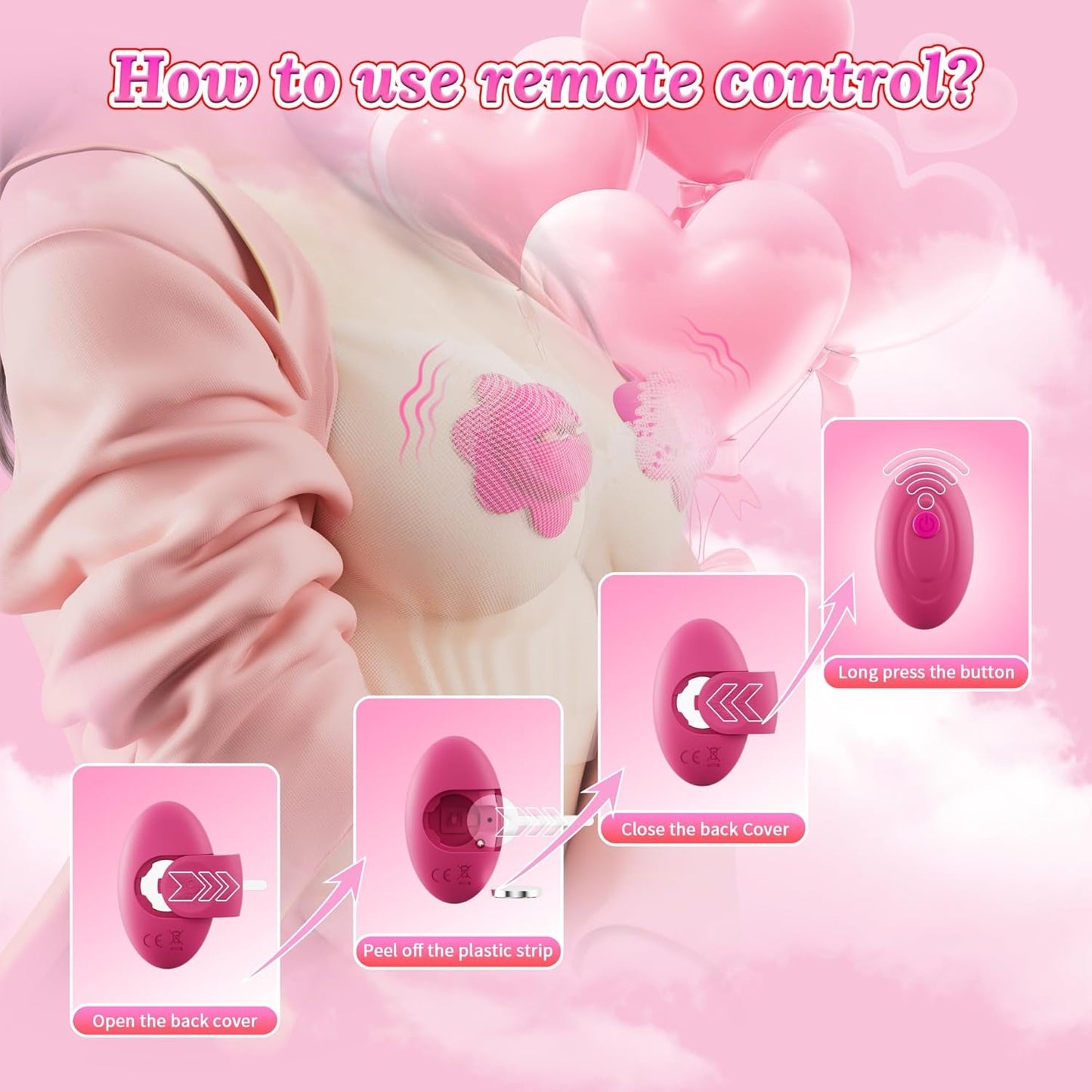 Vibradores de pezones remotos PetalWave con 10 modos – Uso discreto