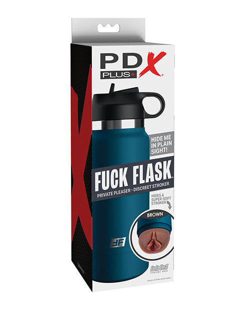 PDX Plus Coño Frasco Complaciente Privado Stroker - Marrón/Azul