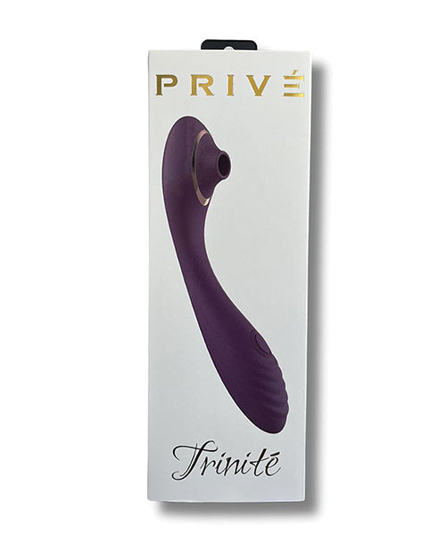 Vibromasseur 3 en 1 en silicone de qualité médicale Trinite PRIVE, coloris violet