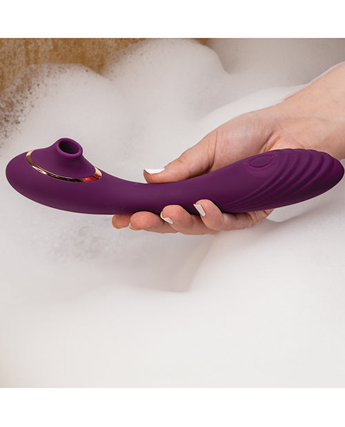 PRIVE Vibrador de silicona de grado médico 3 en 1 Trinite Morado