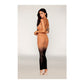Vestido largo de punto sin costuras Ombre Zebra Bodystocking - Cobre/Negro T.U.