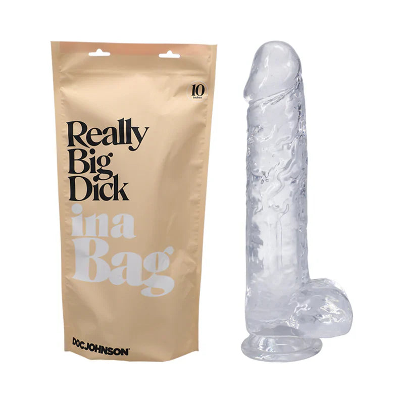 Doc Johnson Really Big Dick In A Bag Dildo Transparente de 10"