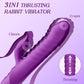 Vibrador de conejo VantaFlex con empuje, 7 modos, Tipo-C, resistente al agua