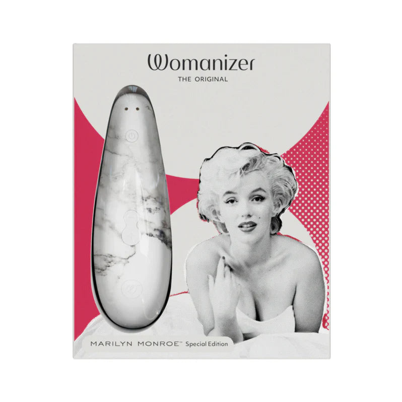 Estimulador Clitorial Womanizer x Marilyn Monroe Special Edition Classic 2 - Mármol blanco