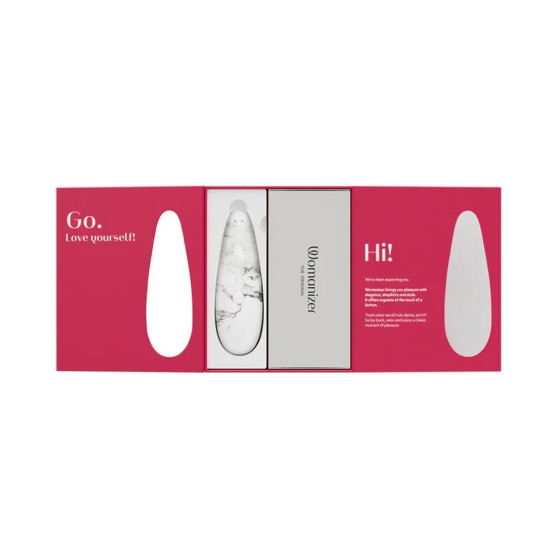 Estimulador Clitorial Womanizer x Marilyn Monroe Special Edition Classic 2 - Mármol blanco