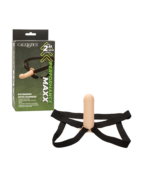Extensor de pene Performance Maxx con arnés color marfil