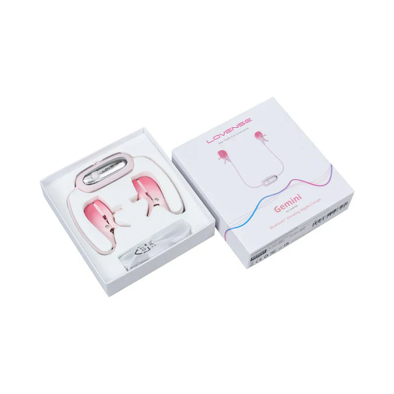 Pinzas vibradoras para pezones Lovense Gemini - Rosas