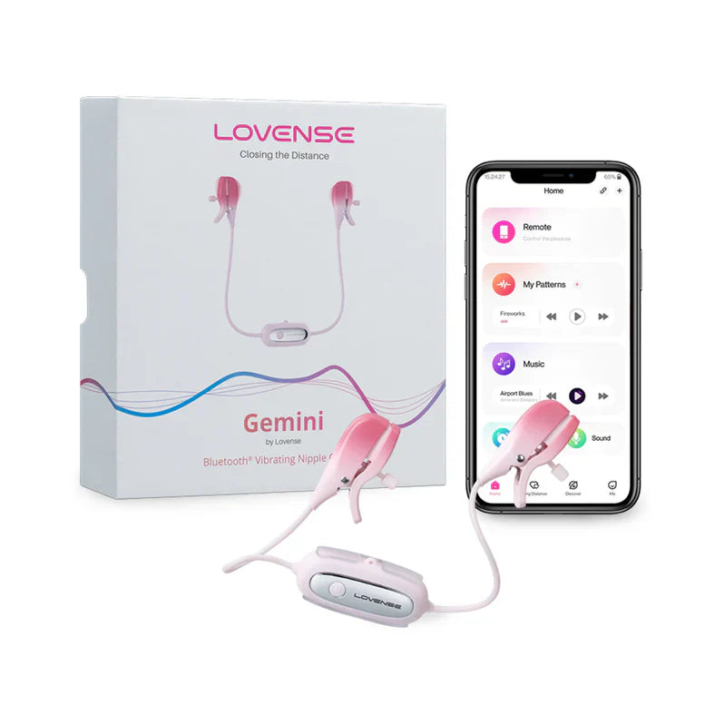 Pinzas vibradoras para pezones Lovense Gemini - Rosas