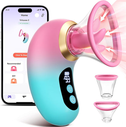 Vibrador de clítoris LumiVanta AI Rose Wand con pantalla LCD y aplicación, impermeable