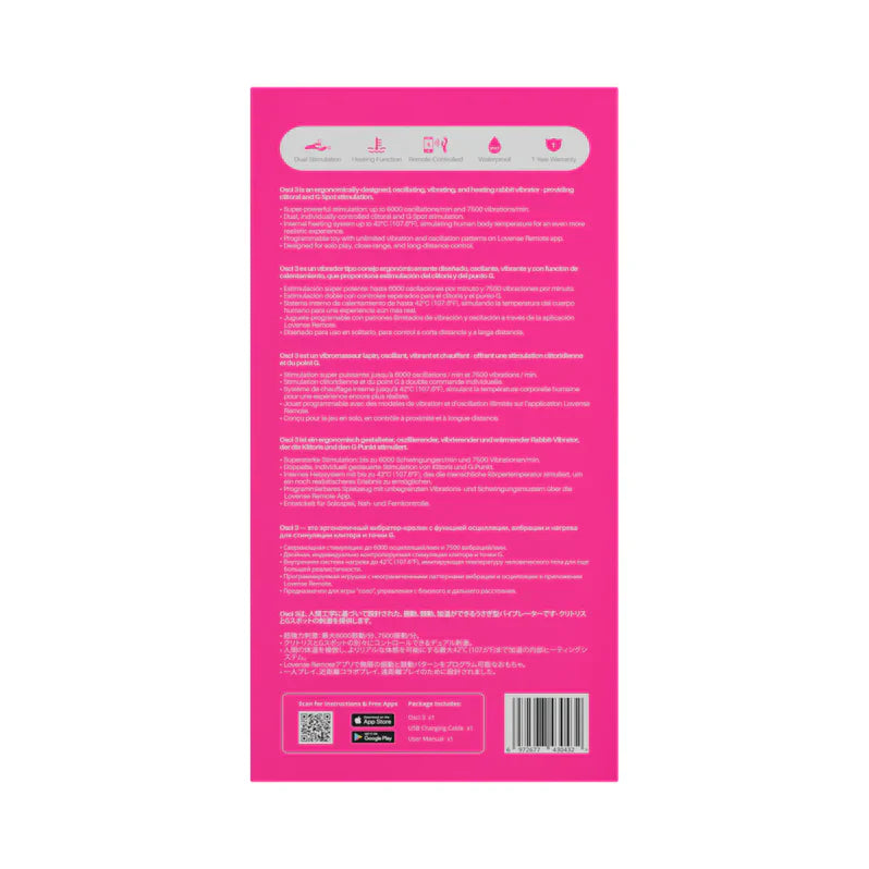 Vibromasseur Lapin Lovense Osci 3 pour Point G, Oscillatoire