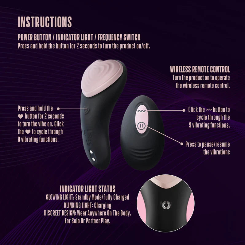 Minivibrador para bragas Temptasia Heartbeat con mando a distancia