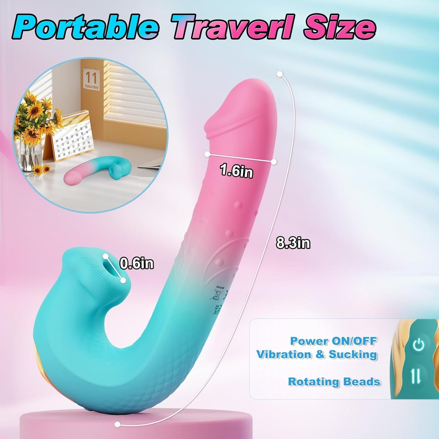 Vibrador succionador de clítoris OrbitSync App Control Rotating Beads