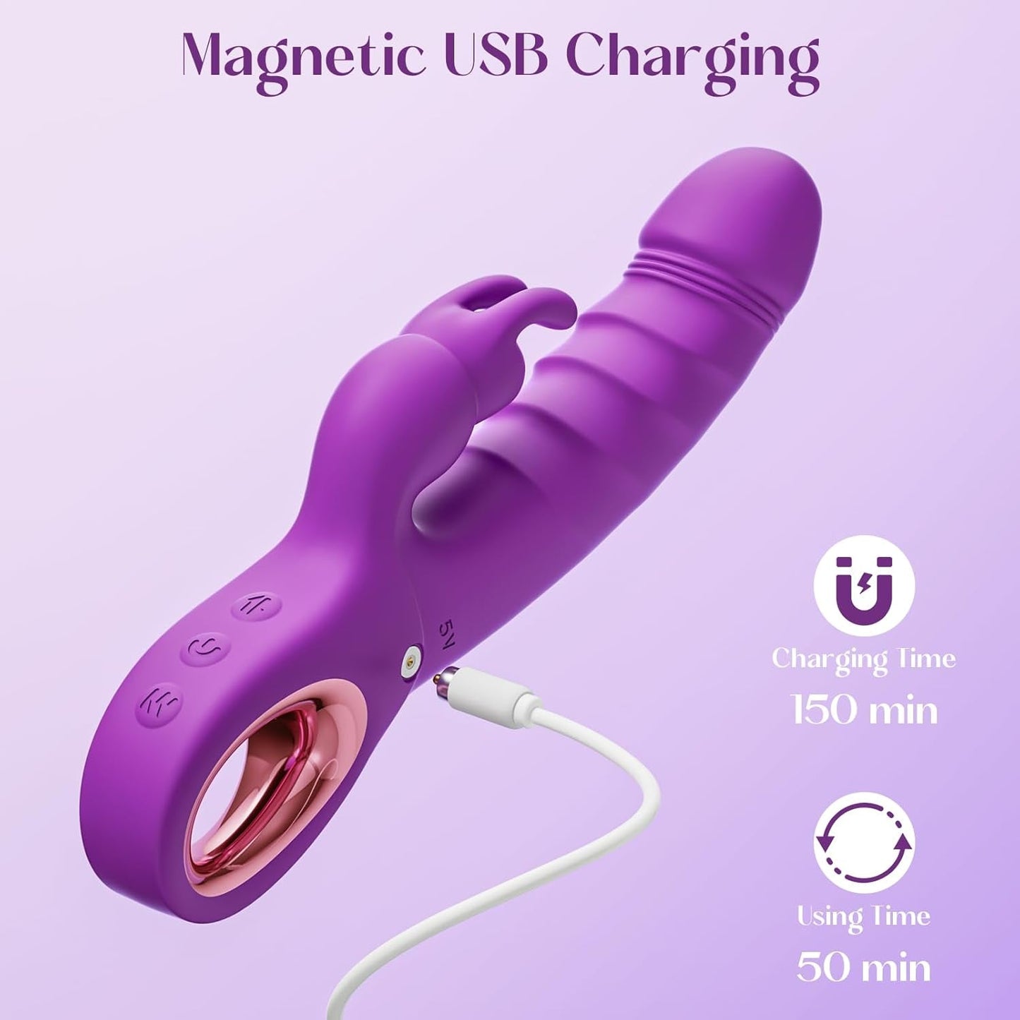 VelourRose Rose Vibrateur lapin vibrant 7 modes étanche